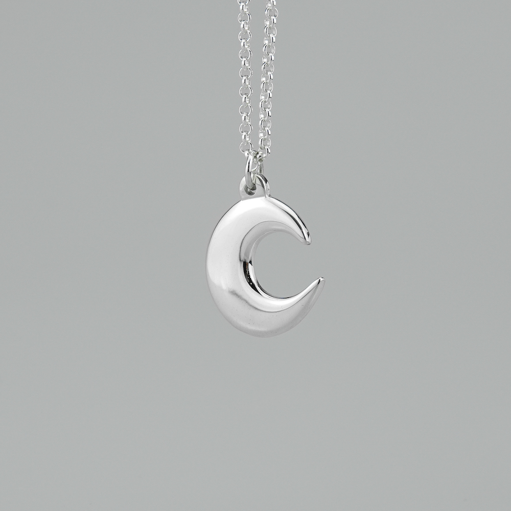 Crescent Moon - Sterling Silver or Gold Pendant-Bloody Mary Metal