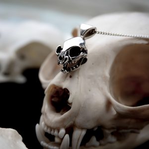 Hallow Kitty. Cat Skull Necklace. Gothic Pendant. Cat Jewellery.