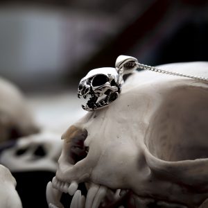 Hallow Kitty. Cat Skull Necklace. Gothic Pendant. Cat Jewellery.