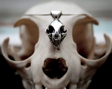 Hallow Kitty. Cat Skull Necklace. Gothic Pendant. Cat Jewellery.