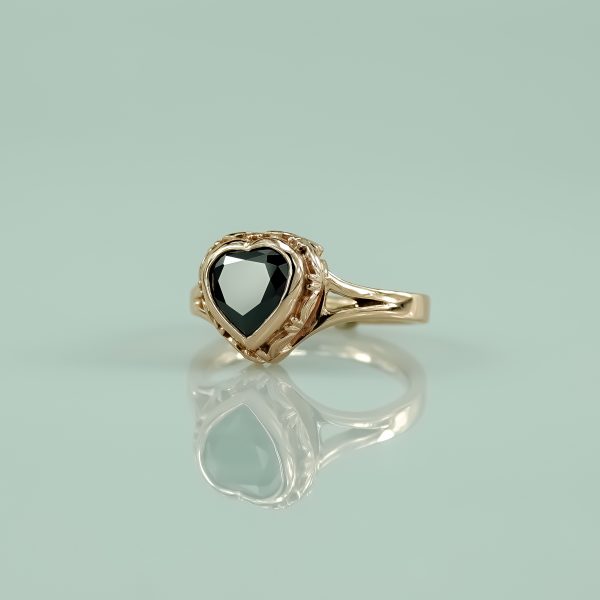 Rose Gold Black Heart