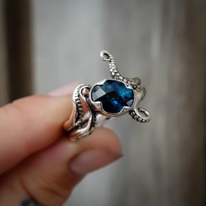 Minerva - Octopus Ring - Tentacle Ring - Ocean Inspired Jewellery - London Blue Topaz