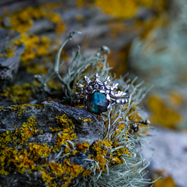 Labradorite & ornate half halo