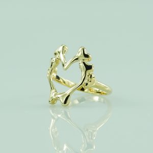 Bone Heart Yellow Gold