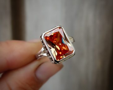 Champagne Peach Polaris - Bohemian Ring - Champagne Diamond - Boho Jewellery