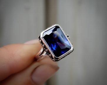 Ocean Blue Polaris - Bohemian Jewellery - Sapphire Alternative - Blue Stone Ring