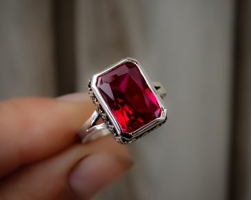 Ruby Red Polaris - Bohemian Jewellery - Ruby Alternative - Red Stone Ring