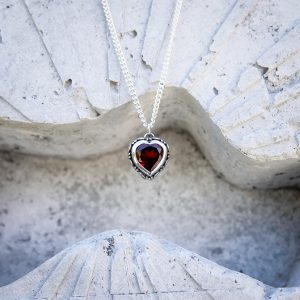 Garnet Heart Pendant