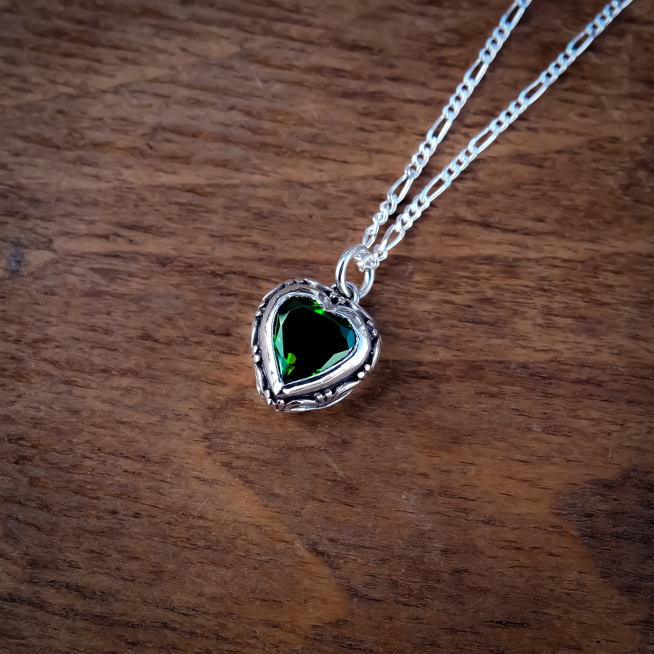 Green Gemstone - Emerald Necklace - Emerald Heart - Emerald Jewellery