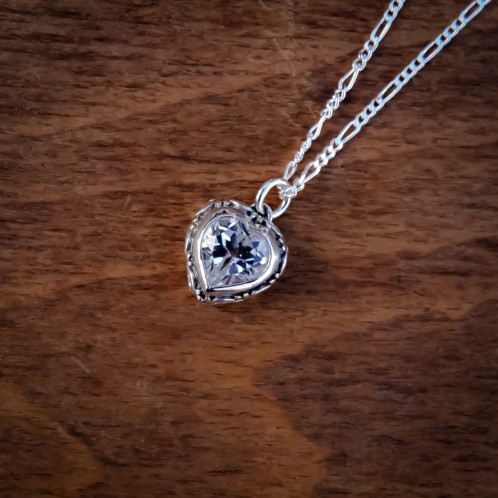 Crystal Heart - Diamond Necklace - Diamond Pendant - Diamond Gift