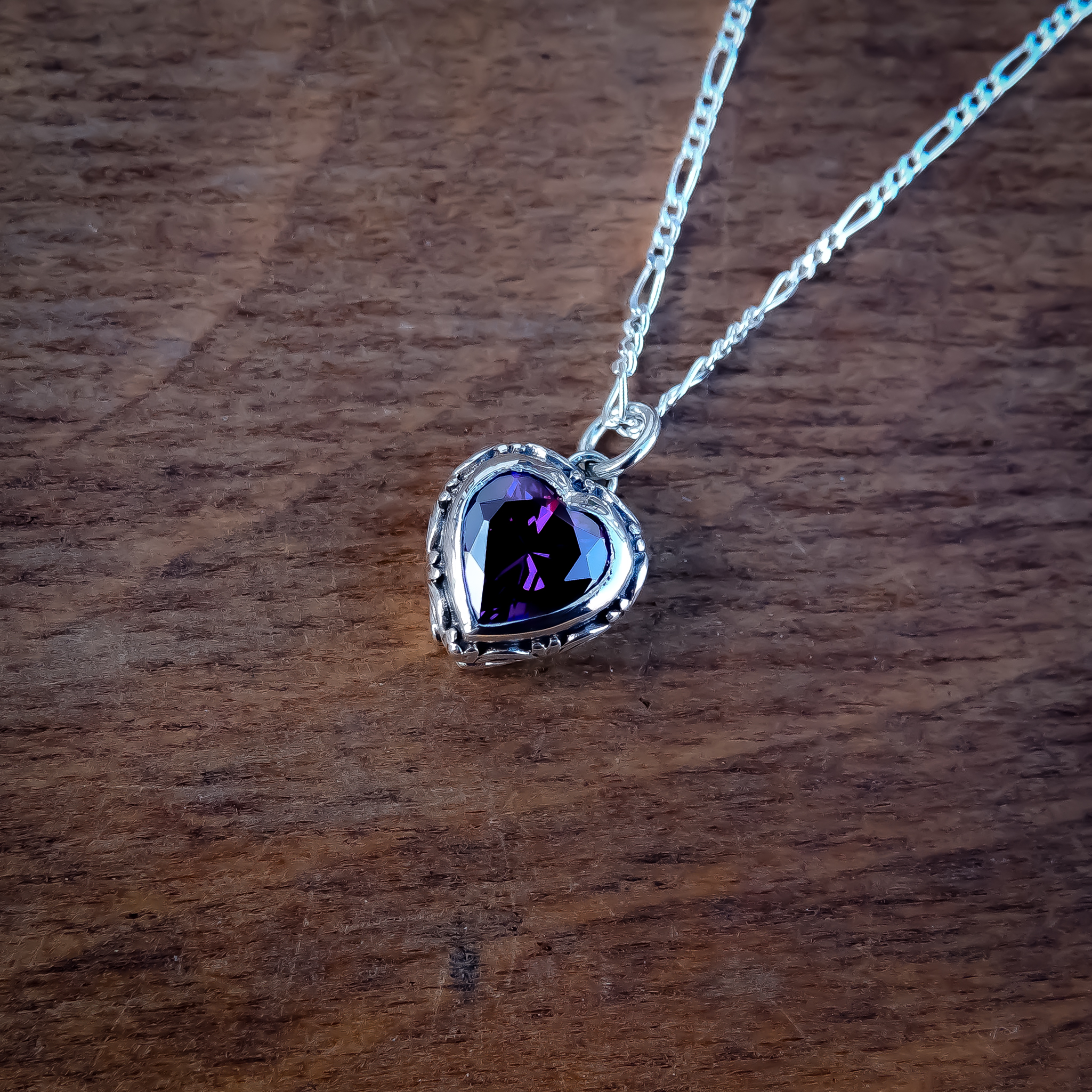 Purple Gemstone - Amethyst Necklace - Amethyst Jewellery - Amethyst Heart